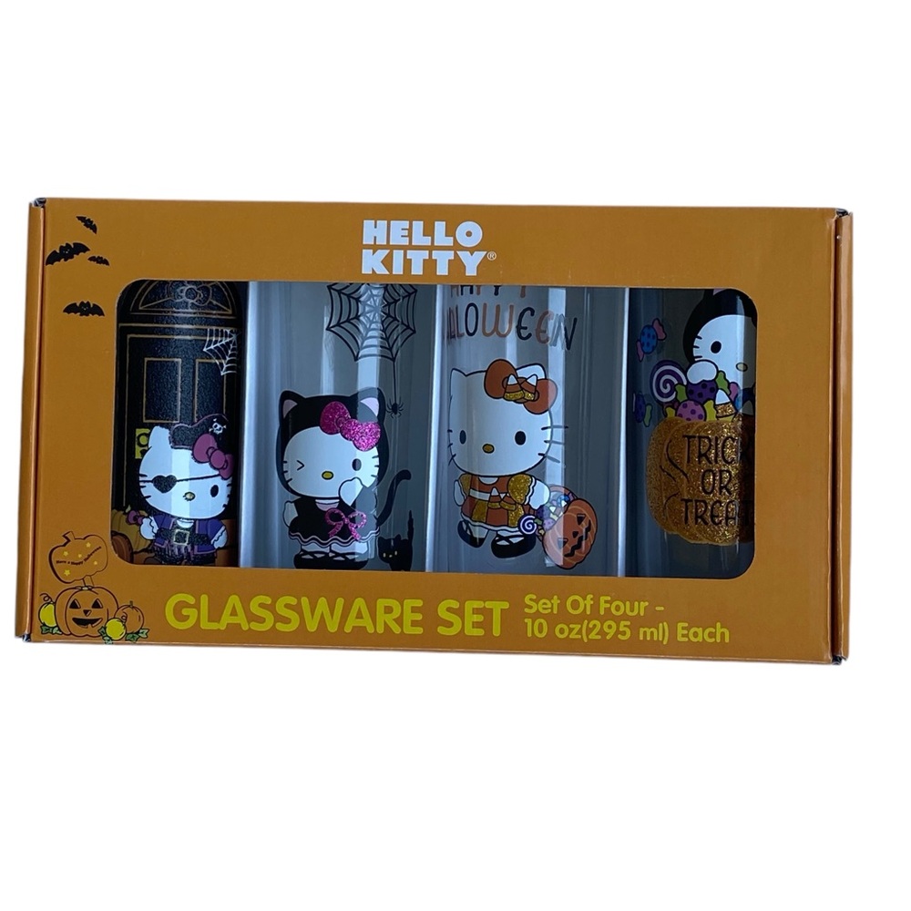 HELLO KITTY Halloween Glassware Set of 4 - 10 oz.